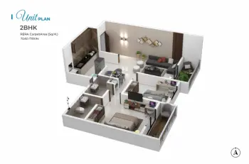 2 BHK Floor plan