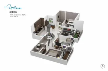3 BHK Unit Plan